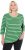Ulla Popken Striped 3/4 Sleeve A-Line Tee Apple Green - Tricouri - 