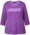 Ulla Popken UNIQUE Embroidered 3/4 Sleeve Tee Purple - Tricouri - 
