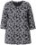 Ulla Popken Graphic Flower A-Line 3/4 Sleeve Tee Black - Tricouri - 