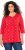 Ulla Popken Minimal Floral Print 3/4 Sleeve Tee Neon Red - Tricouri imprimate pentru femei - 