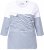 Ulla Popken Paper Boat Print 3/4 Sleeve Tee Snow White - Tricouri imprimate pentru femei - 