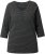 Ulla Popken Glitter Stripe 3/4 Sleeve Tee Anthracite - Tricouri imprimate pentru femei - 