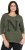 Ulla Popken Textured Lettering 3/4 Sleeve Tee Olive - Tricouri imprimate pentru femei - 