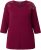 Ulla Popken Flower Epaulet 3/4 Sleeve Top Dark Cherry Red - Tricouri imprimate pentru femei - 