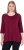 Ulla Popken Flower Epaulet 3/4 Sleeve Top Dark Cherry Red - Tricouri imprimate pentru femei - 