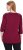 Ulla Popken Flower Epaulet 3/4 Sleeve Top Dark Cherry Red - Tricouri imprimate pentru femei - 