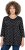 Ulla Popken Flower Print 3/4 Sleeve Tee Black - Tricouri - 