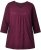 Ulla Popken Flower Print 3/4 Sleeve Tee Dark Ruby - Tricouri - 