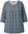 Ulla Popken Graphic Print Pleated 3/4 Sleeve Tee Atlantic Blue - Tricouri - 