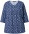 Ulla Popken Graphic Print Pleated 3/4 Sleeve Tee Blue - Tricouri - 