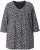 Ulla Popken Snowflake Print 3/4 Sleeve Tee Black - Tricouri - 