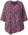 Ulla Popken Ribbon Print 3/4 Sleeve Asymmetric Tee Plum - Tricouri imprimate pentru femei - 