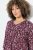 Ulla Popken Ribbon Print 3/4 Sleeve Asymmetric Tee Plum - Tricouri imprimate pentru femei - Tricouri cu imprimeu pentru femei