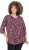 Ulla Popken Ribbon Print 3/4 Sleeve Asymmetric Tee Plum - Tricouri imprimate pentru femei - 