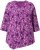 Ulla Popken Ribbon Print 3/4 Sleeve Asymmetric Tee Light Plum - Tricouri imprimate pentru femei - 