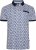 Kam Jeans 5526 AOP Diamond Jersey Polo with Contracts Collar/Cuffs Navy - Tricouri polo - Tricouri Polo Bărbați Mărimi Mari