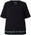Ulla Popken Classic Fit Half-Sleeve Crew Neck T-shirt With Hem Inscription Black - Tricouri imprimate pentru femei - 