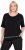 Ulla Popken Classic Fit Half-Sleeve Crew Neck T-shirt With Hem Inscription Black - Tricouri imprimate pentru femei - 