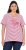 Ulla Popken Palm Tree Embroidered Tee Dark Raspberry - Tricouri imprimate pentru femei - 