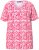 Ulla Popken Coral Reef Printed Short Sleeve V-Neck Tee Lychee - Tricouri imprimate pentru femei - 