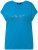 Ulla Popken Metallic Animal Cap Sleeve Graphic Tee Sapphire Blue - Tricouri imprimate pentru femei - 