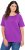 Ulla Popken TRUE Lettering Short Sleeve Tee Purple - Tricouri imprimate pentru femei - 
