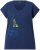 Ulla Popken Half-Sleeve A-line V-Neck Boat Pattern T-Shirt Ink Blue - Tricouri imprimate pentru femei - 