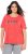 Ulla Popken Easy Short Sleeve Acid Wash Graphic Tee Light Red - Tricouri imprimate pentru femei - 