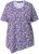 Ulla Popken Floral Pointed Hem Short Sleeve Tee Purple - Tricouri imprimate pentru femei - 