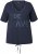 Ulla Popken Ride The Wave Short Sleeve V-Neck Graphic Tee Navy Blue - Tricouri imprimate pentru femei - 