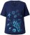 Ulla Popken Marine Print Short Sleeve Tee Ink Blue - Tricouri imprimate pentru femei - 
