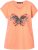 Ulla Popken Free Spirit Butterfly Cap Sleeve Graphic Tee Coral - Tricouri imprimate pentru femei - 
