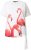 Ulla Popken Flamingo Short Sleeve Graphic Tee Off-White - Tricouri imprimate pentru femei - 
