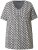 Ulla Popken Cactus Print Short Sleeve V-Neck Tee Graphite Grey - Tricouri imprimate pentru femei - 