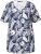 Ulla Popken Feather Print Short Sleeve V-Neck Tee Ink Blue - Tricouri imprimate pentru femei - 