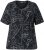 Ulla Popken Abstract Animal Print Short Sleeve Tee Black - Tricouri imprimate pentru femei - 