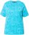 Ulla Popken Abstract Animal Print Short Sleeve Tee Deep Aqua - Tricouri imprimate pentru femei - 
