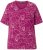 Ulla Popken Abstract Animal Print Short Sleeve Tee Magnolia Red - Tricouri imprimate pentru femei - 