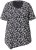 Ulla Popken Bow Print Short Sleeve Pointed Hem Tee Black - Tricouri imprimate pentru femei - 