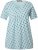 Ulla Popken Tile Print Short Sleeve Pleated Tee Light Moss Green - Tricouri imprimate pentru femei - 
