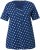 Ulla Popken Tile Print Short Sleeve Pleated Tee Dark Blue - Tricouri imprimate pentru femei - 