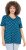 Ulla Popken Tile Print Short Sleeve Pleated Tee Teal - Tricouri imprimate pentru femei - 