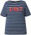Ulla Popken Striped 1987 Boat Neck Tee Navy Blue - Tricouri imprimate pentru femei - 