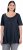 Ulla Popken Essential Front Pleat Tee Navy Blue - Tricouri - 