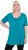 Ulla Popken Essential Front Pleat Tee Teal - Tricouri - 