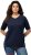 Ulla Popken Piping Accent Functional UVP 50+ Stretch Knit Top Navy Blue - Tricouri - 