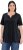 Ulla Popken Essential Notch Neck Stretch Tee Black - Tricouri - 