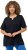 Ulla Popken Essential Notch Neck Stretch Tee Navy Blue - Tricouri - 