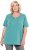 Ulla Popken Essential Notch Neck Stretch Tee Pale Green - Tricouri - 