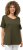 Ulla Popken Double Layer Rounded V-Neck Slim Fit Tee Forest Green - Tricouri - 